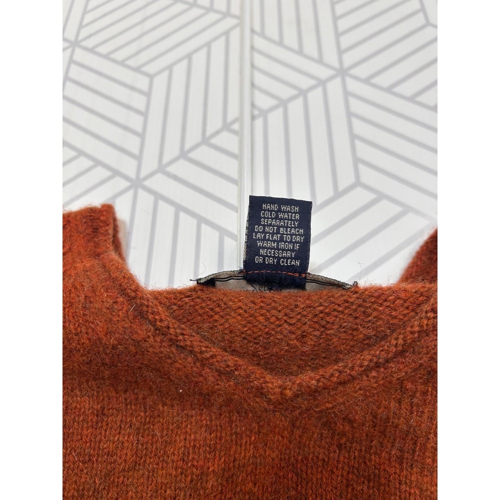 Vintage American Eagle Mens size‎ L 100% Shetland Wool weater Rust Orange g - Picture 7 of 12
